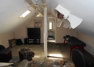 Upstairs bonus room after a fire damage