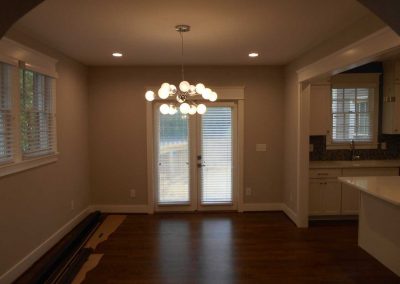 Dining room renovated after a fire damage