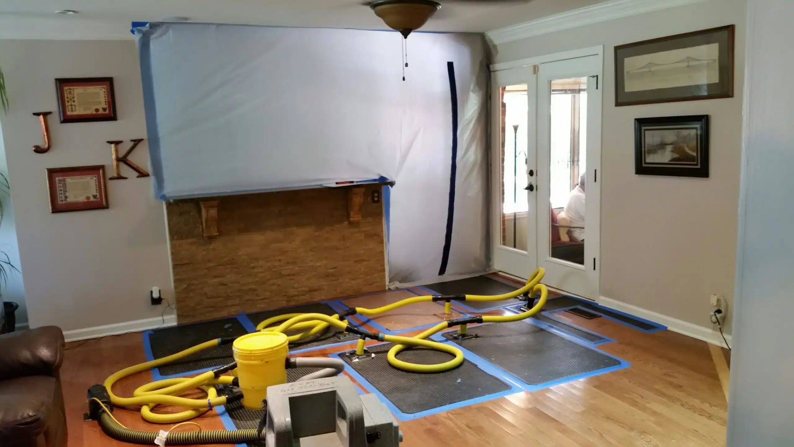 Drying Mats on a hardwood floor drying mats on a hardwood floor water damage Franklin